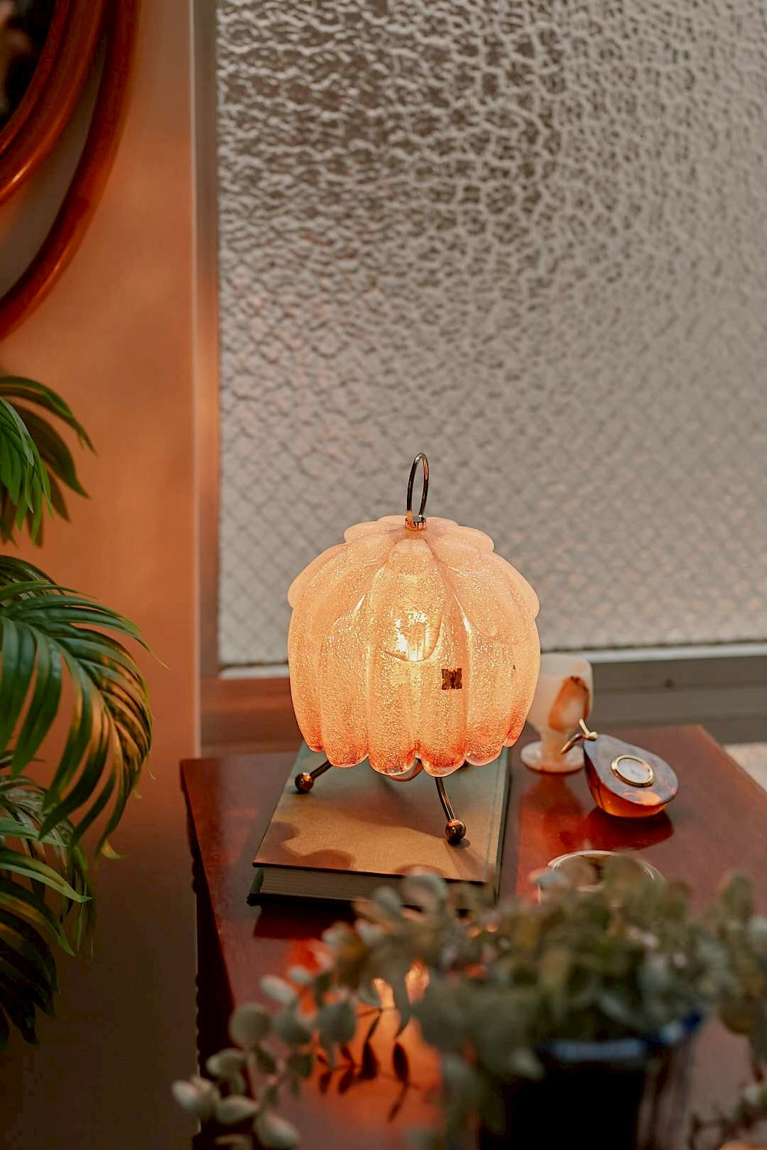 Pink Bubble Glass Lamp