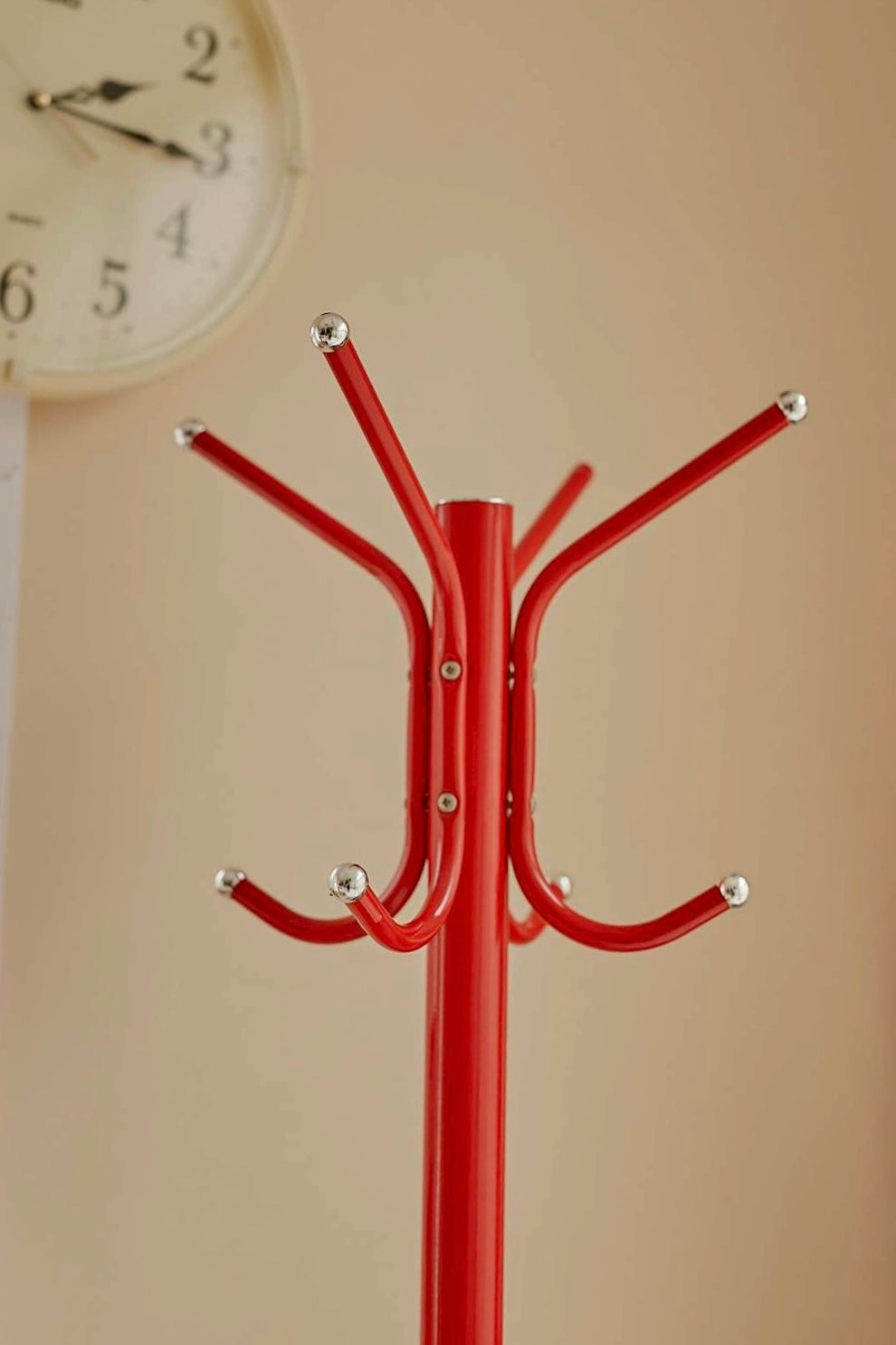 Red Metal Coat Stand