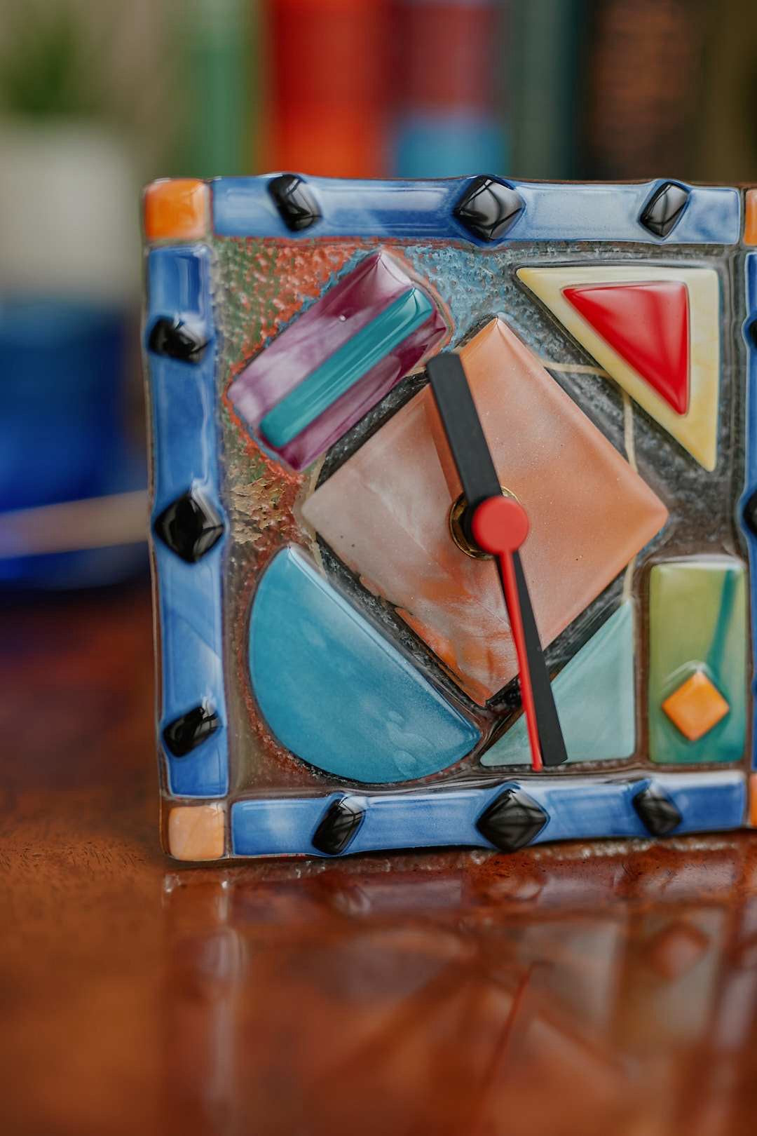 Murano Geometric Glass Clock