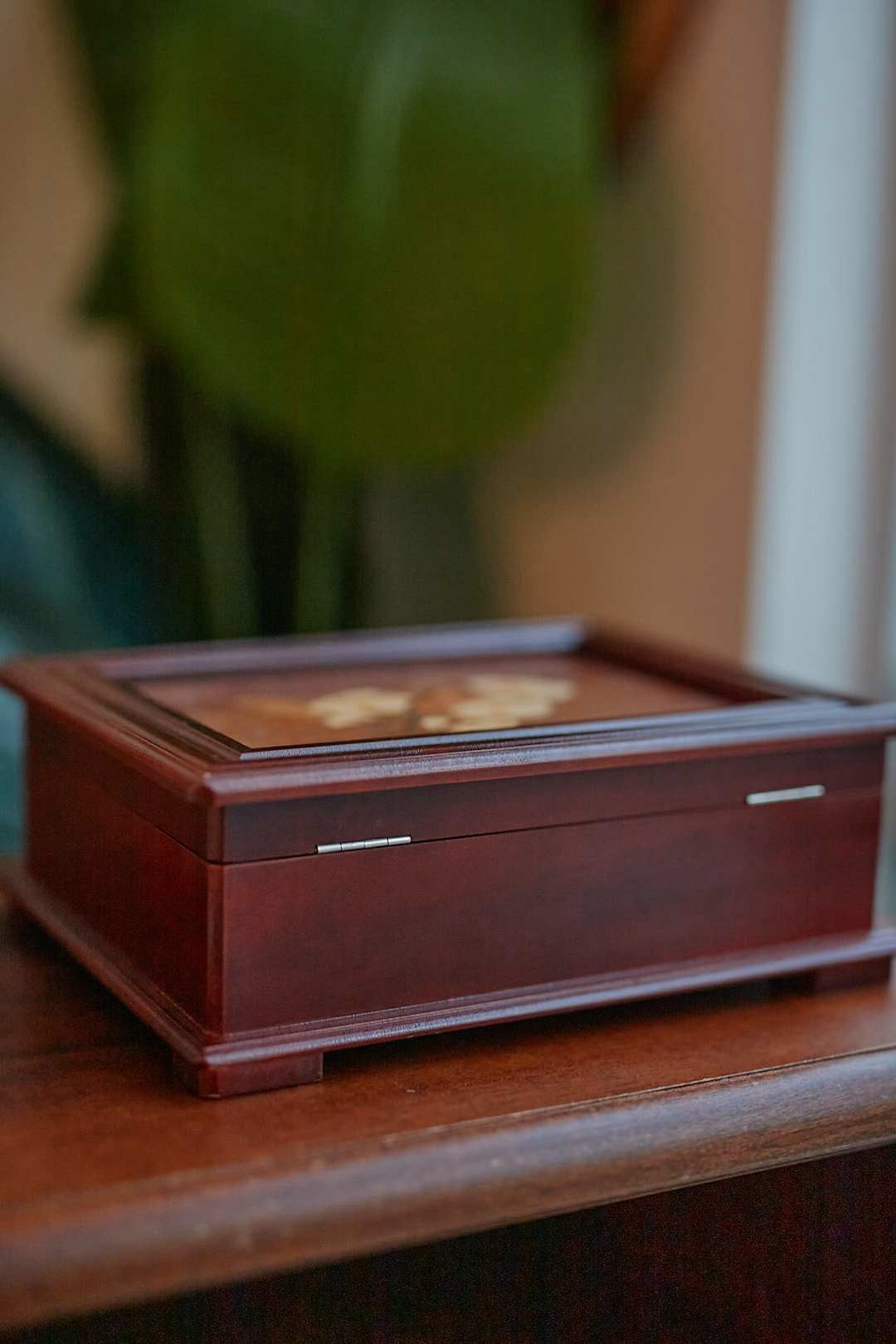 Wood Flower Jewelry Case