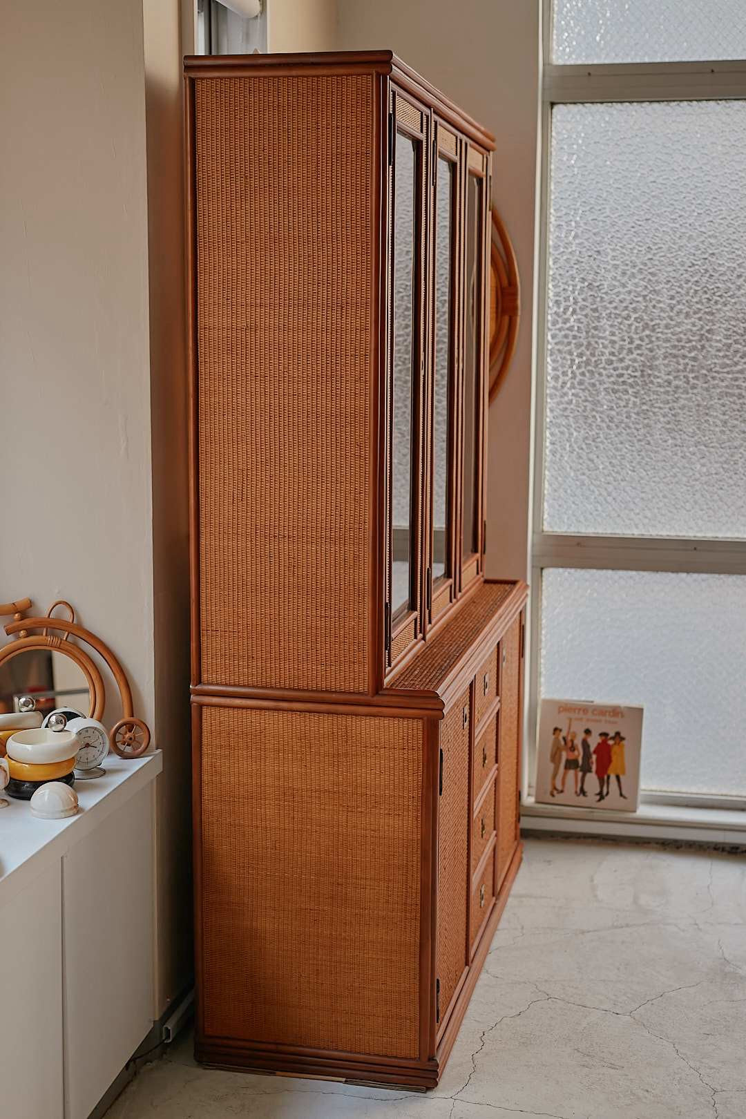 Hand woven rattan cupboard