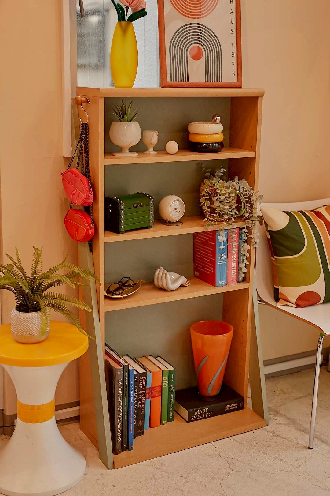 Mint green Open Bookshelf