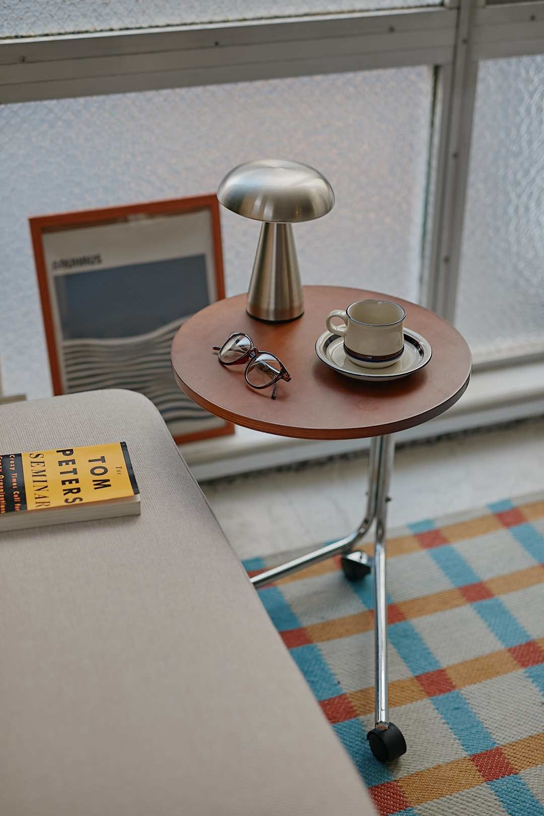 Wood Caster Side Table