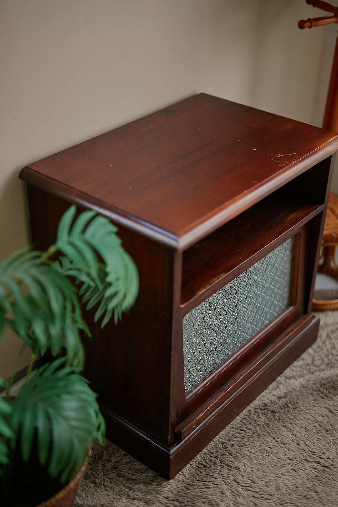 Vintage Patterned Glass Cabinet