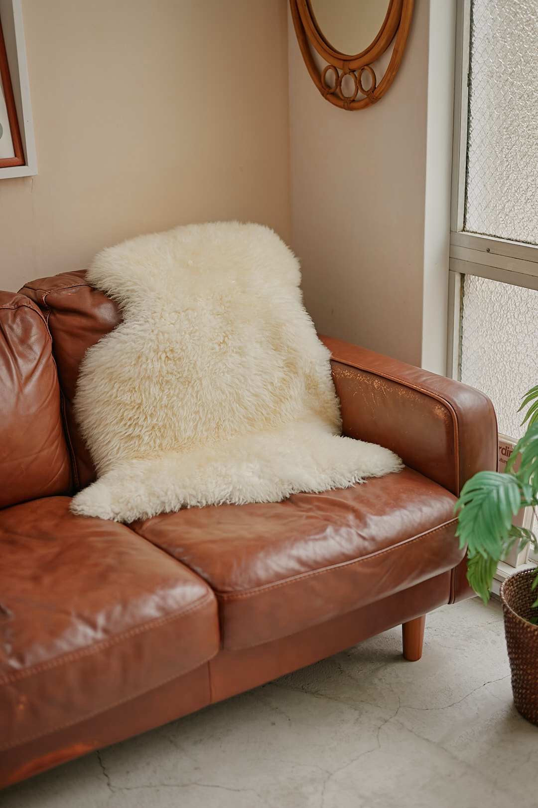 Cognac Vintage Leather Sofa