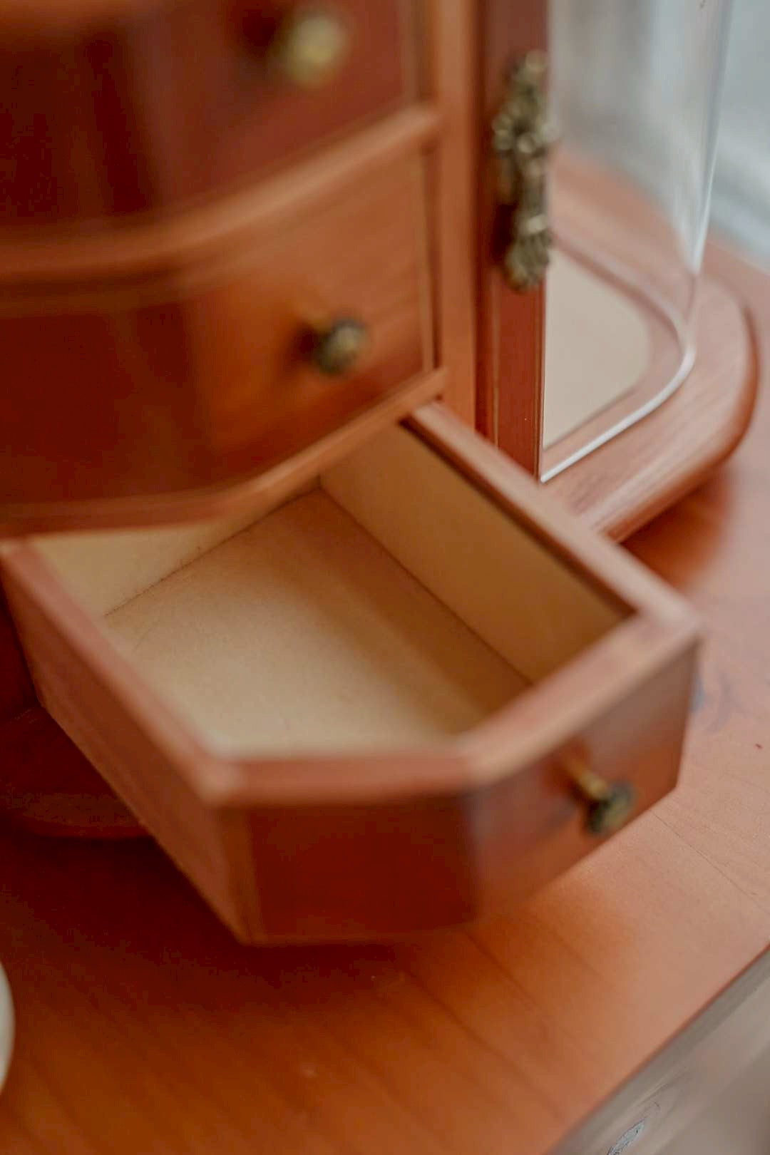 Wood jewelry cabinet
