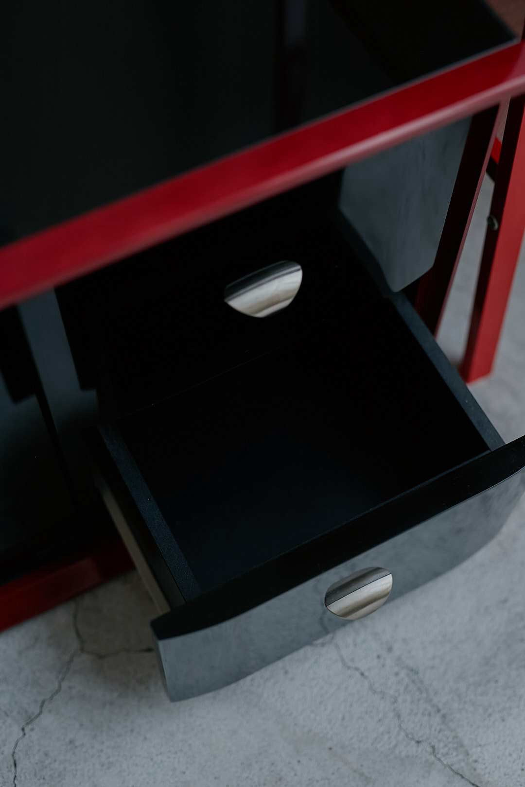 Black & Red Glass Cabinet