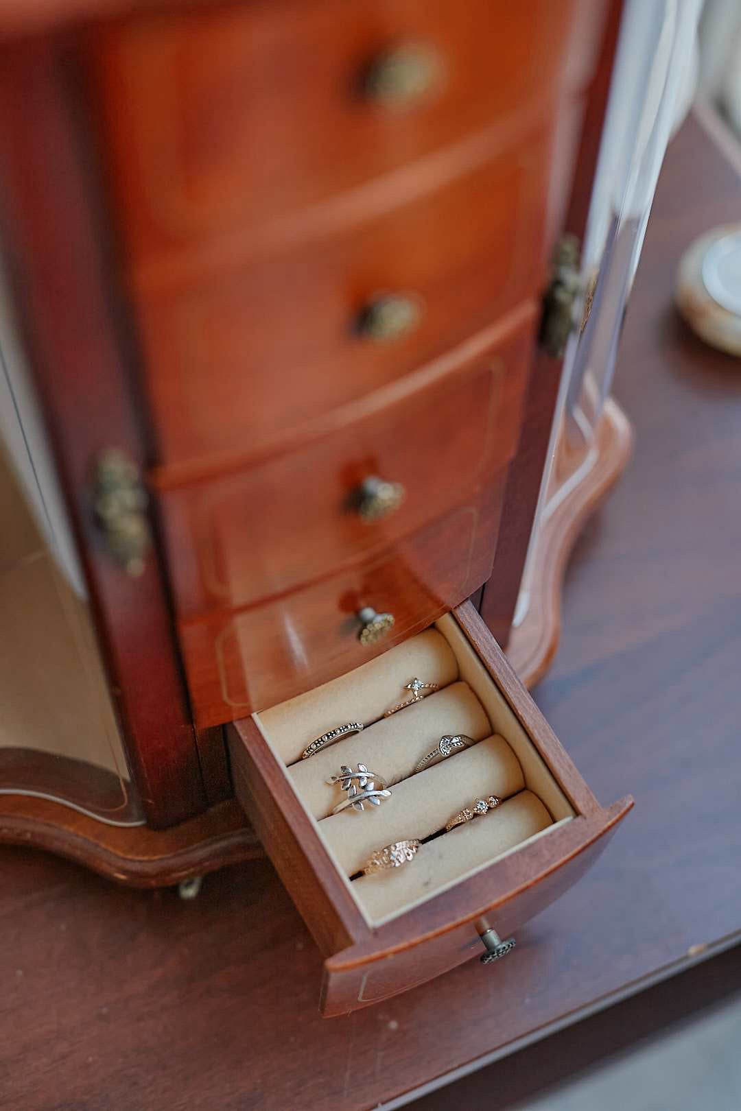 Double Glass Jewelry Cabinet