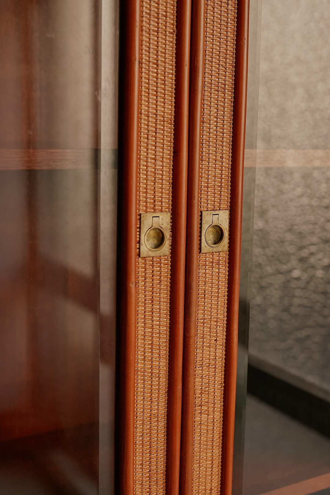 Hand woven rattan cupboard