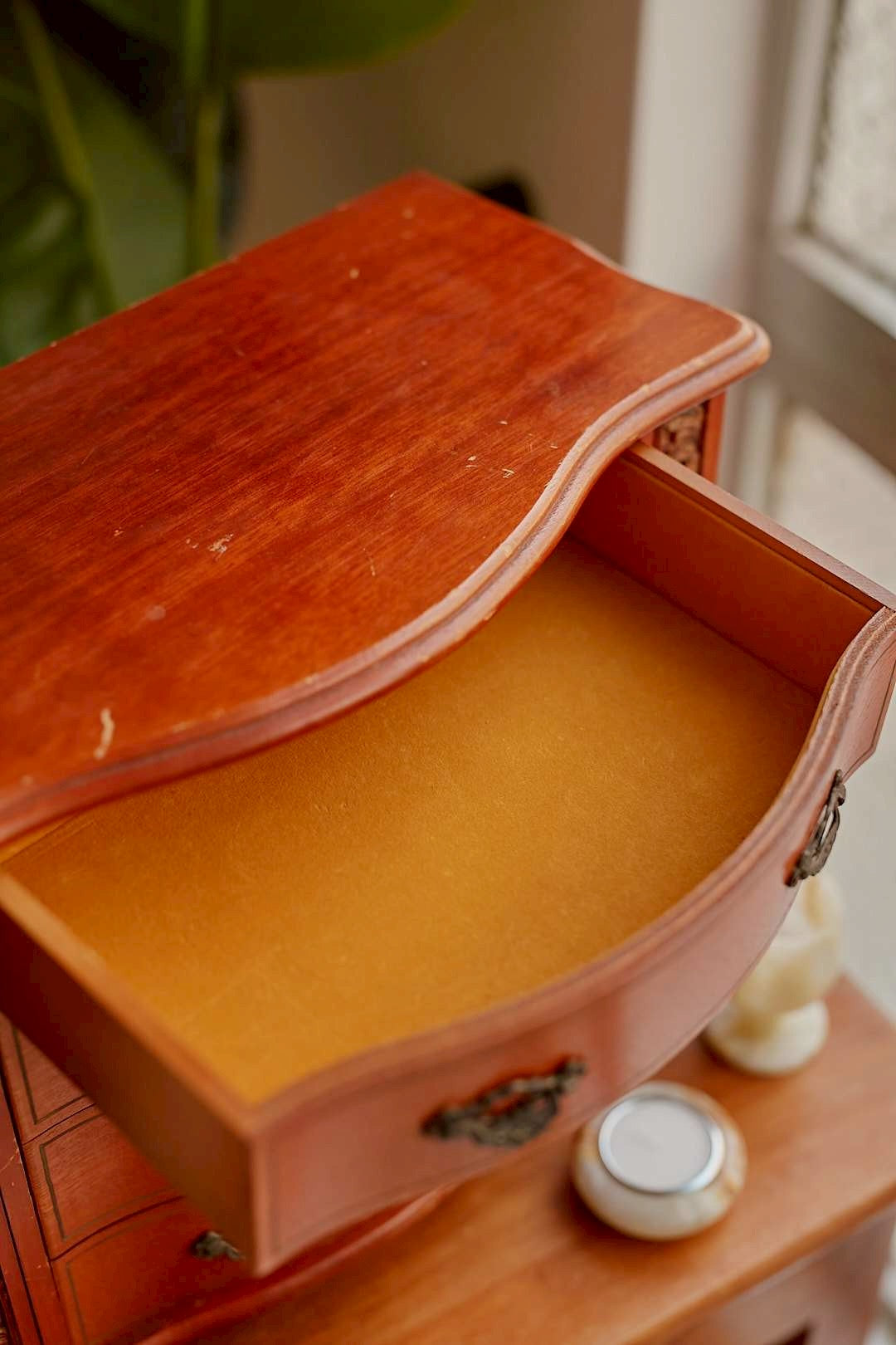 Wood Carved Jewelry Chest