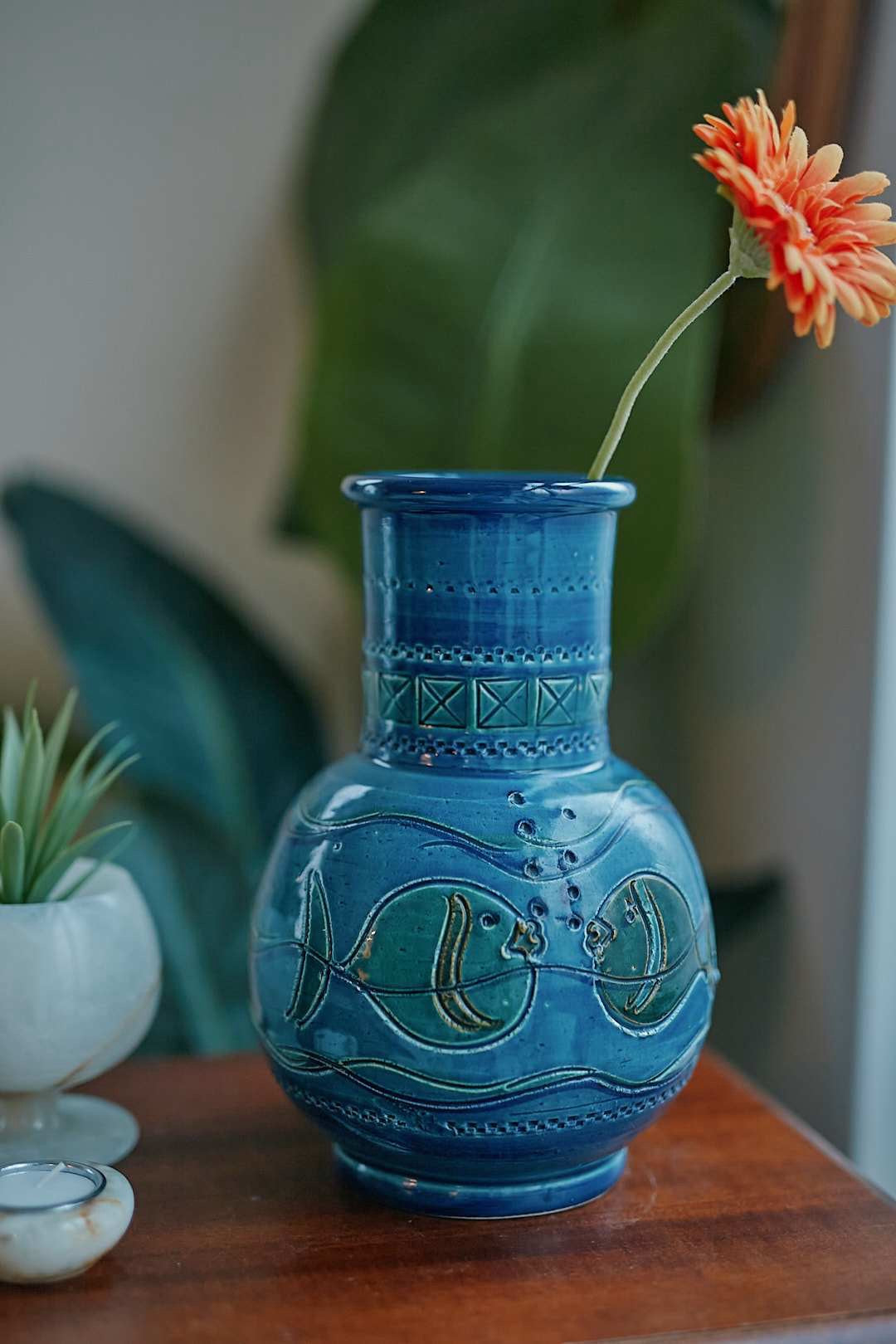 Italy Blue Fish Vase