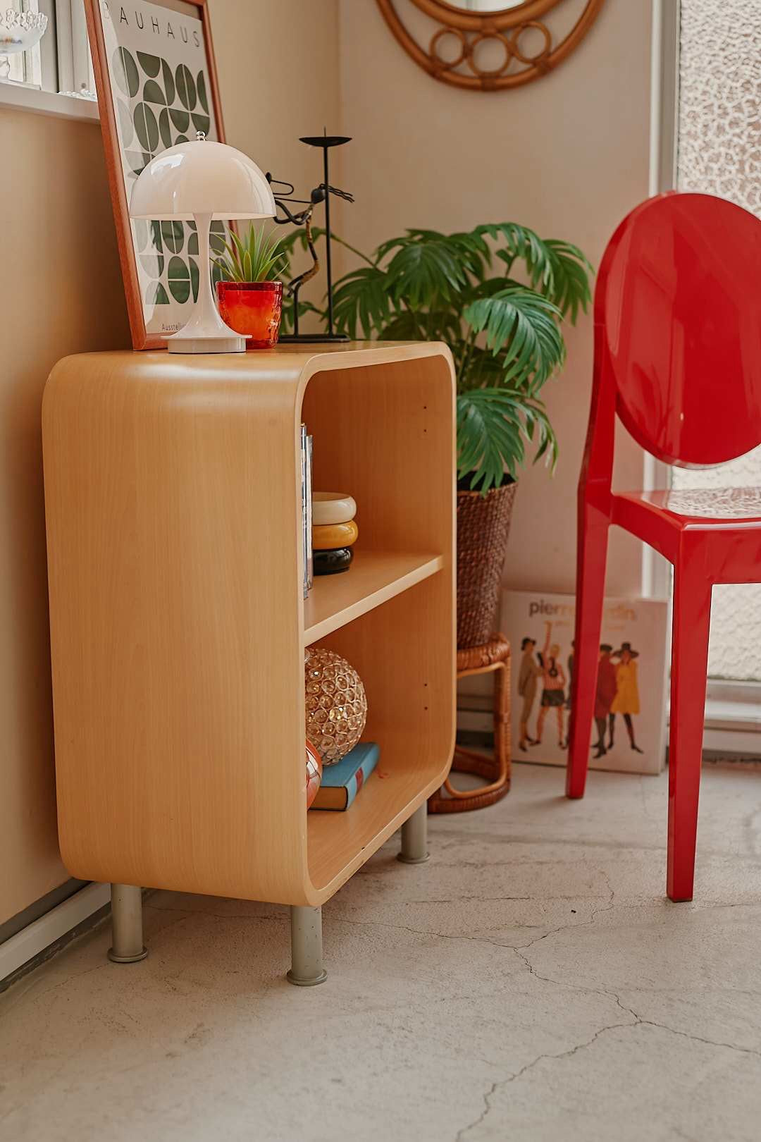Natural Wood Arch Open Shelf