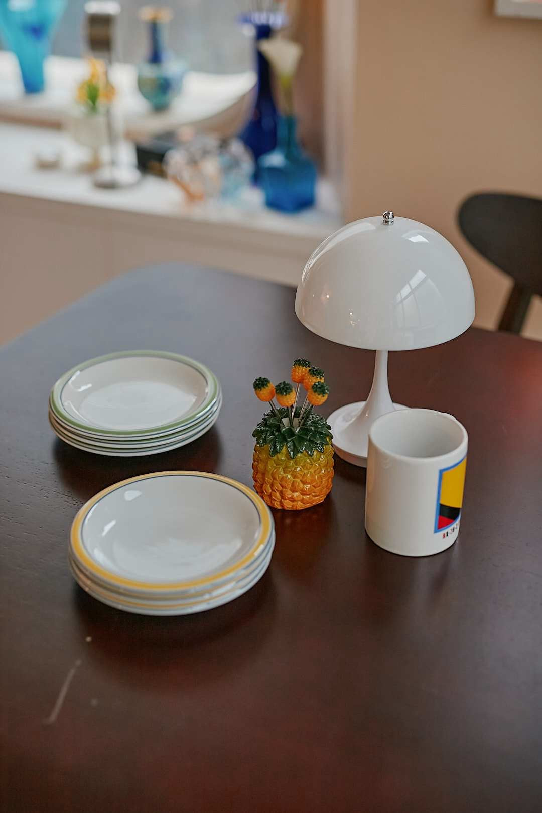 Dark Brown& Mustard Dining Set