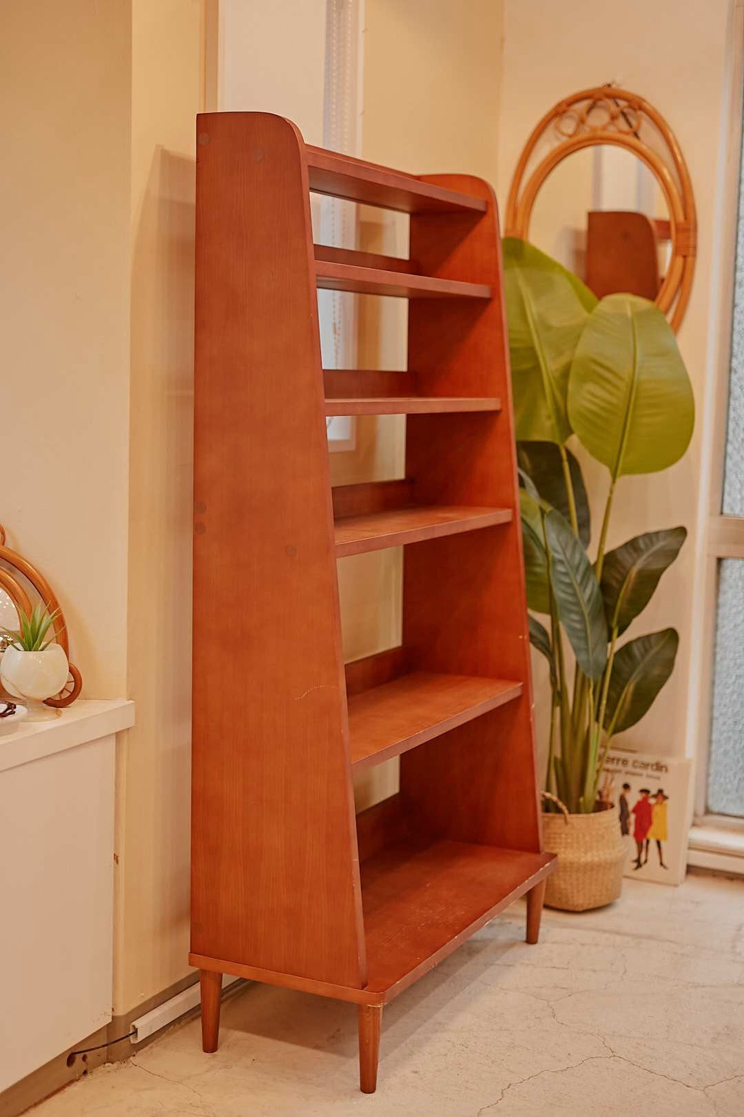 Warm Wood Open Shelf