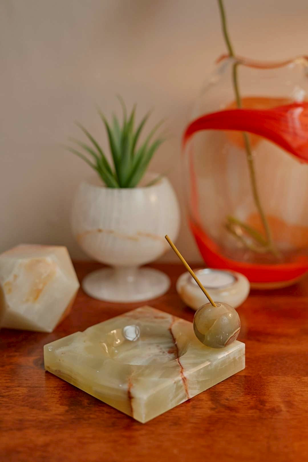 Onyx Incense Holder Set