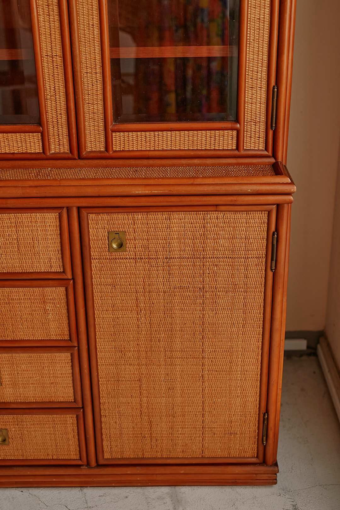 Hand woven rattan cupboard