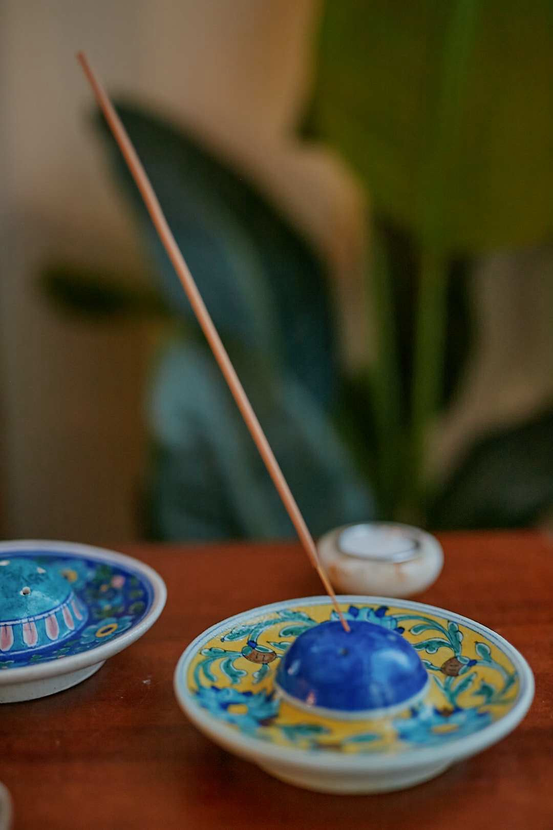 India Pottery Incense Tray(yellow)