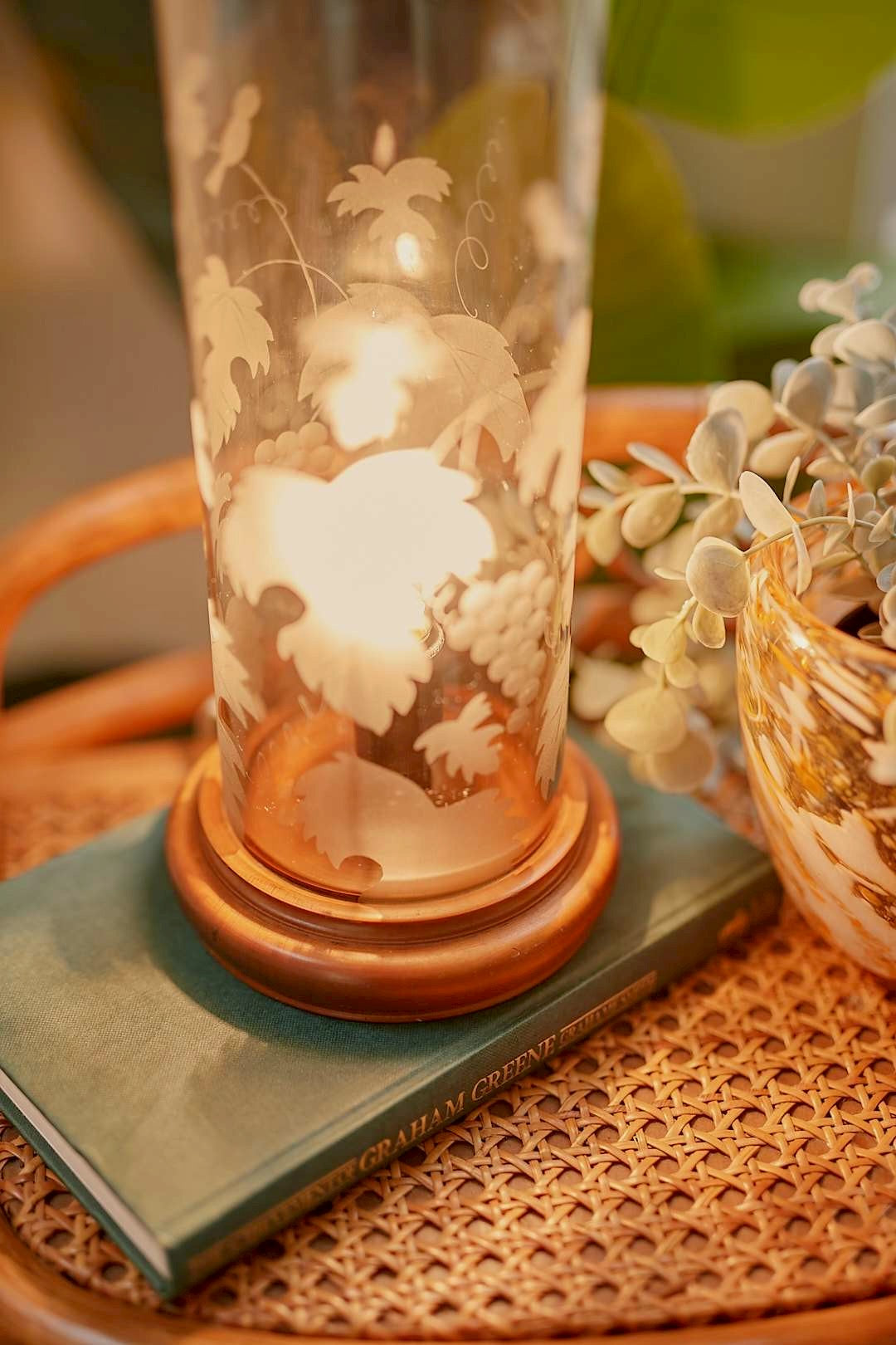 botanical glass lamp