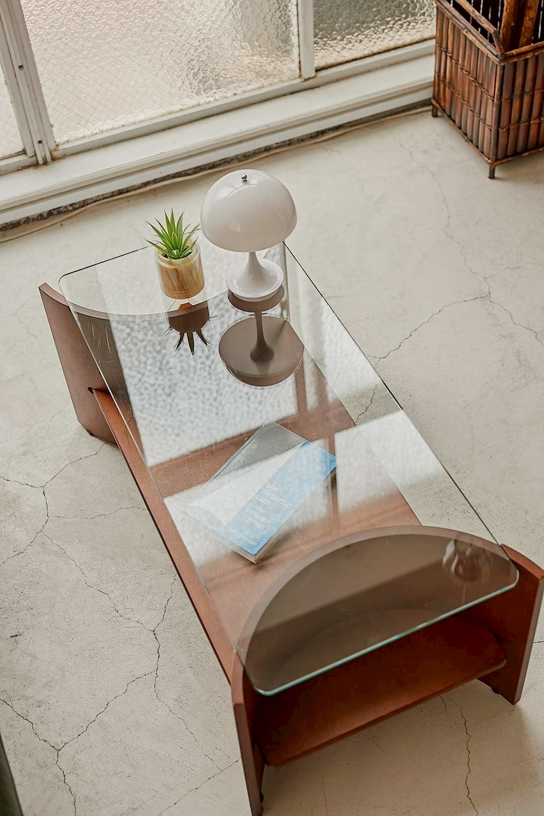 Double Arch Glass Coffee Table