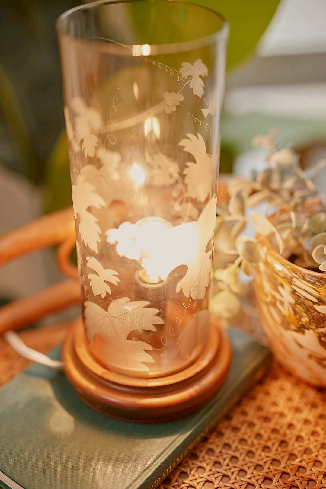 botanical glass lamp