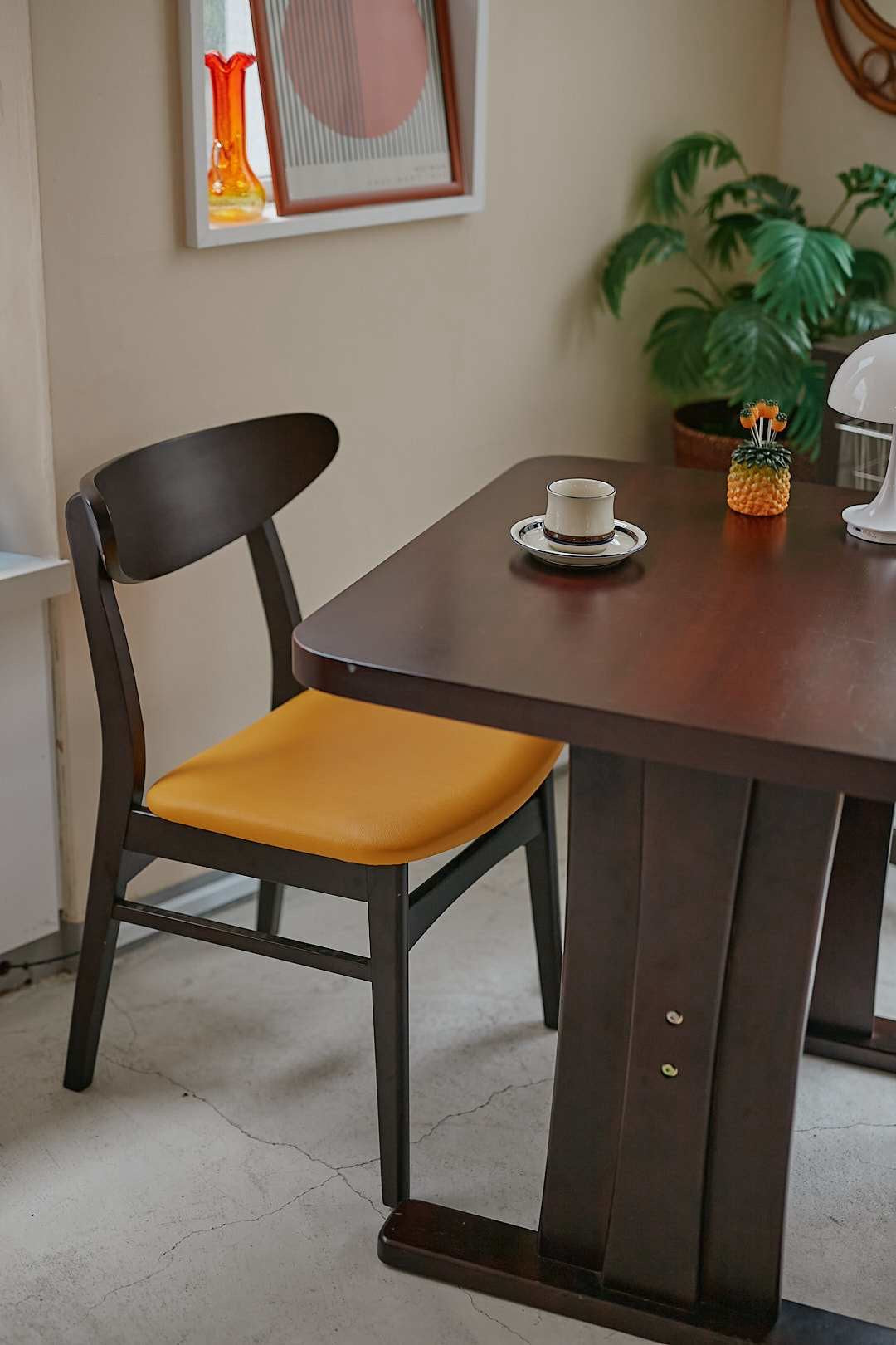 Dark Brown& Mustard Dining Set