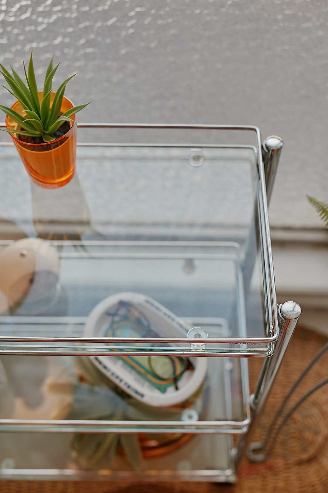 Glass shelf caster wagon