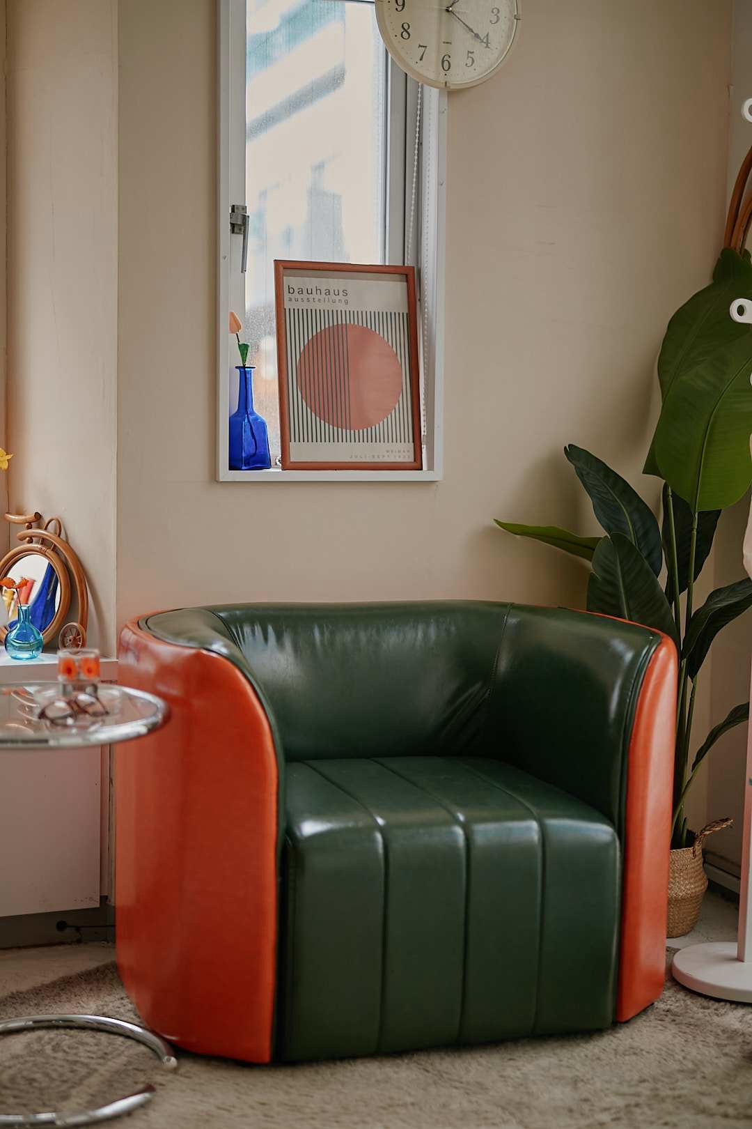 Orange×Green Vintage Lounge Sofa