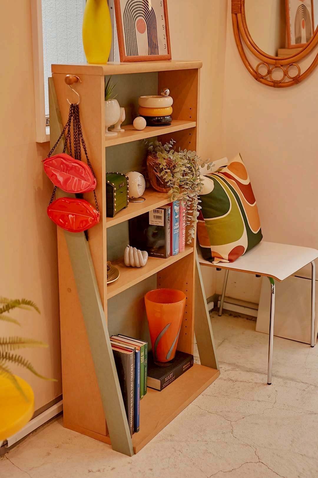 Mint green Open Bookshelf