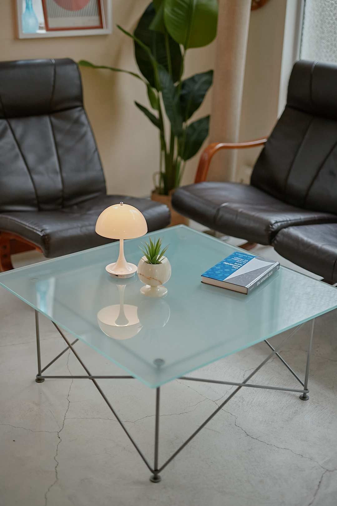 Grid Square Glass Table