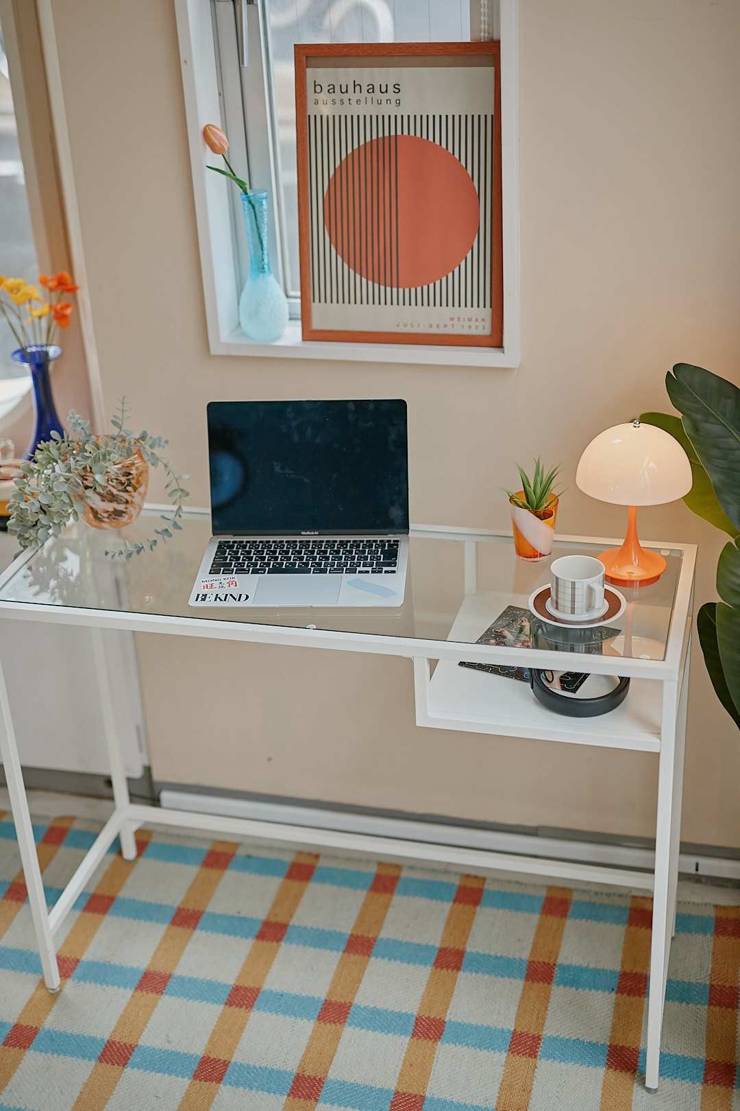 White Frame Glass Desk