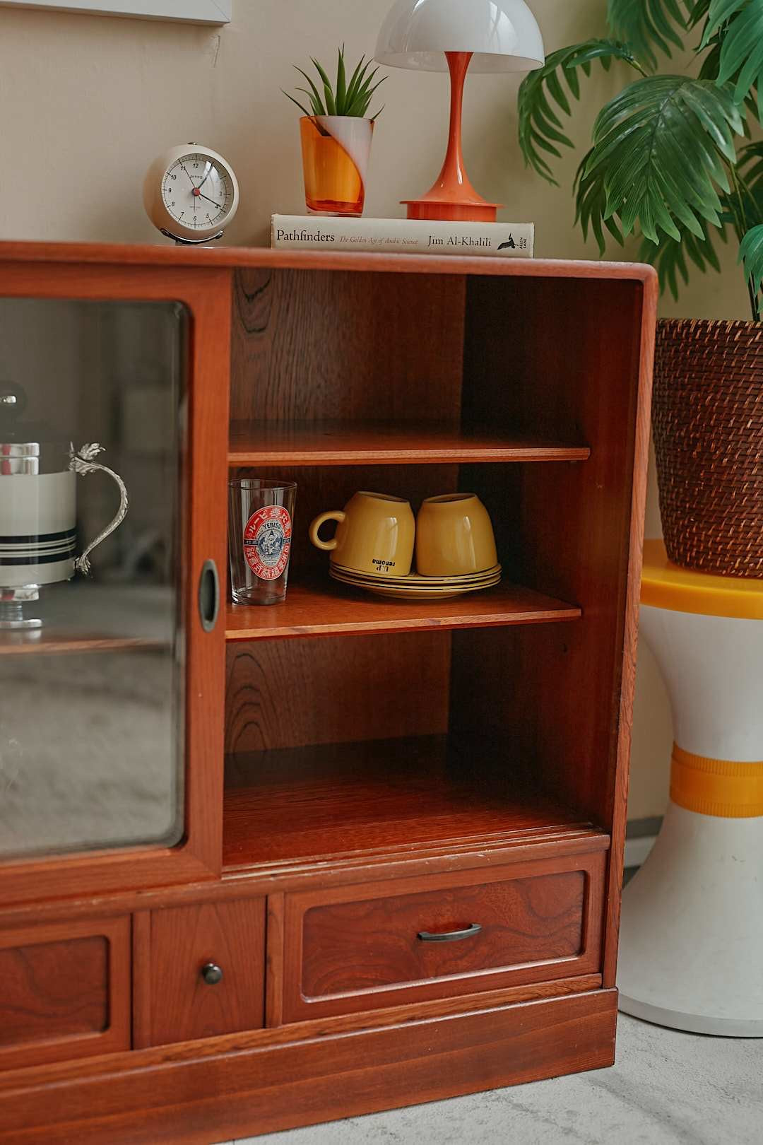 Wood Sliding Glass Cabinet