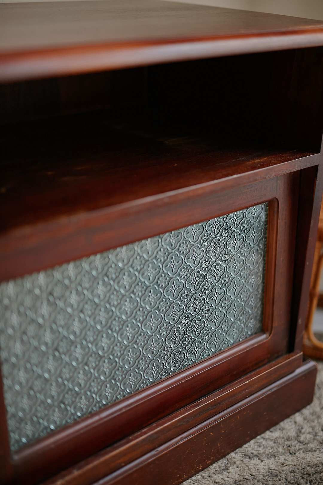 Vintage Patterned Glass Cabinet