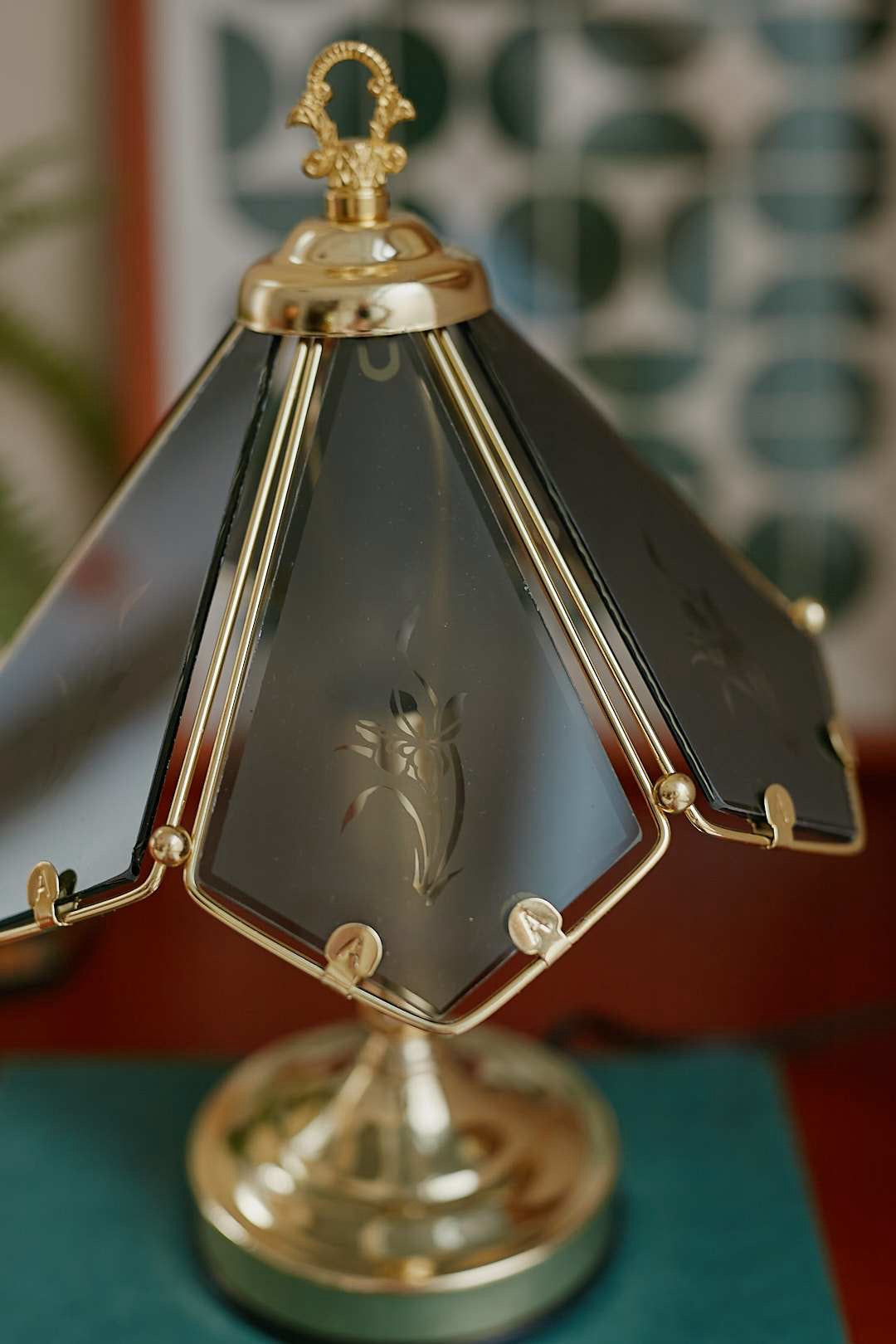 Smoked Glass Flower Touch Lamp