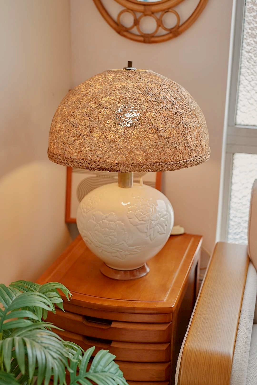 Rattan Ceramic Lamp