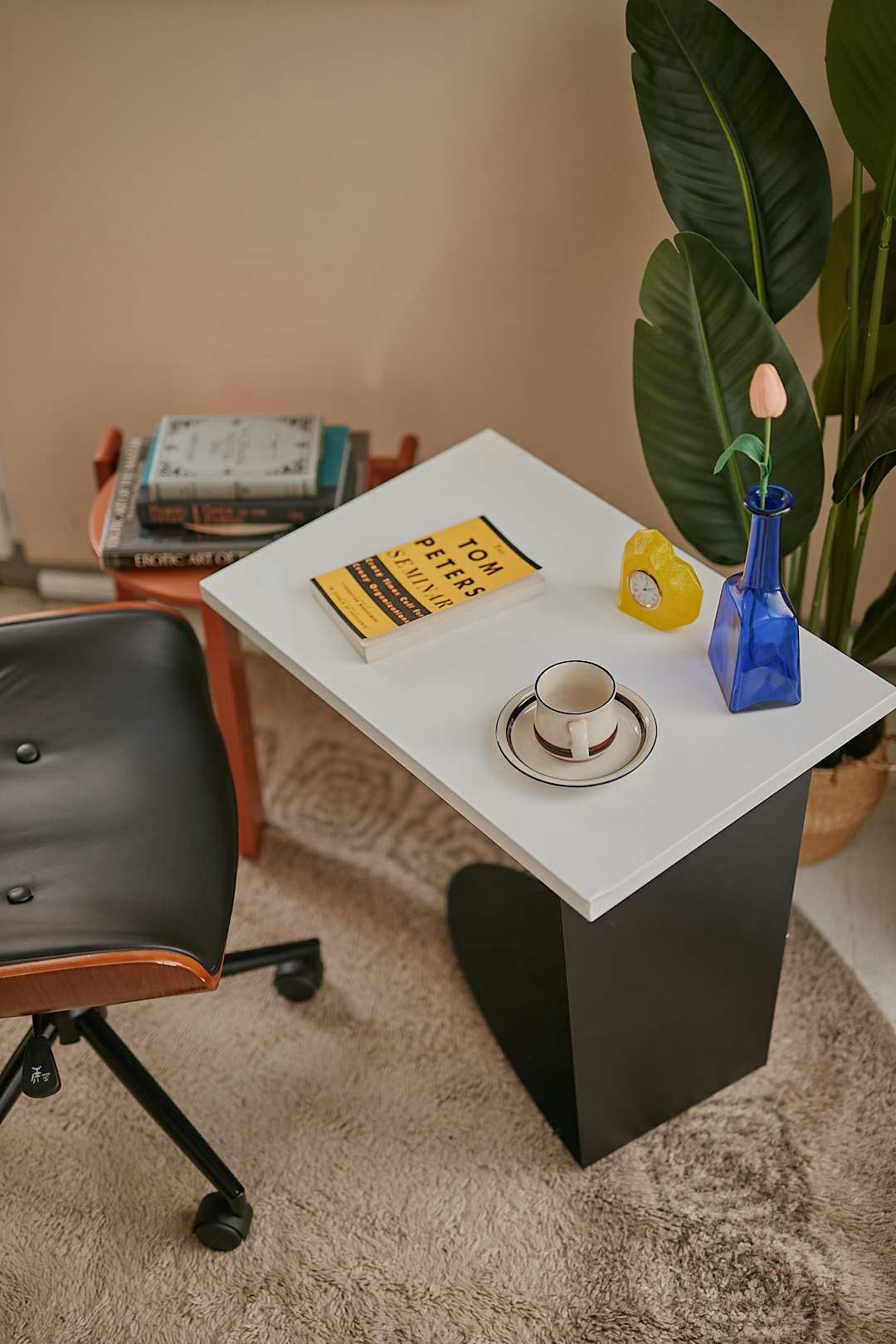 Postmodern White Side Table