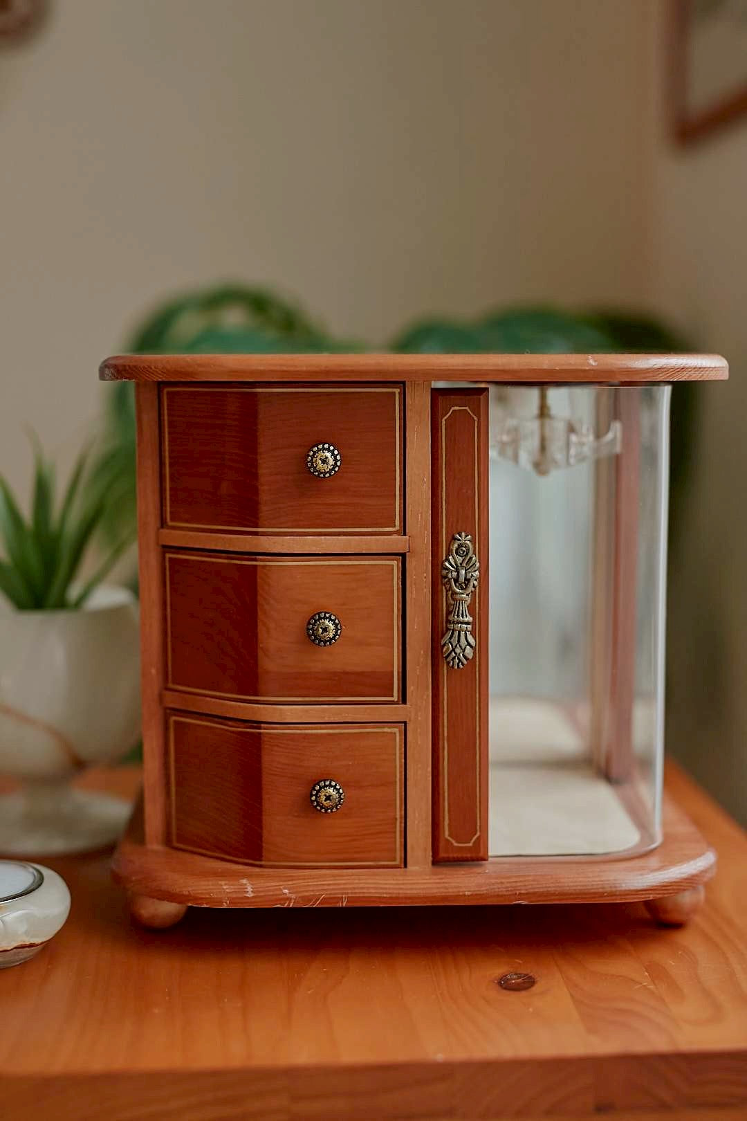 Wood jewelry cabinet