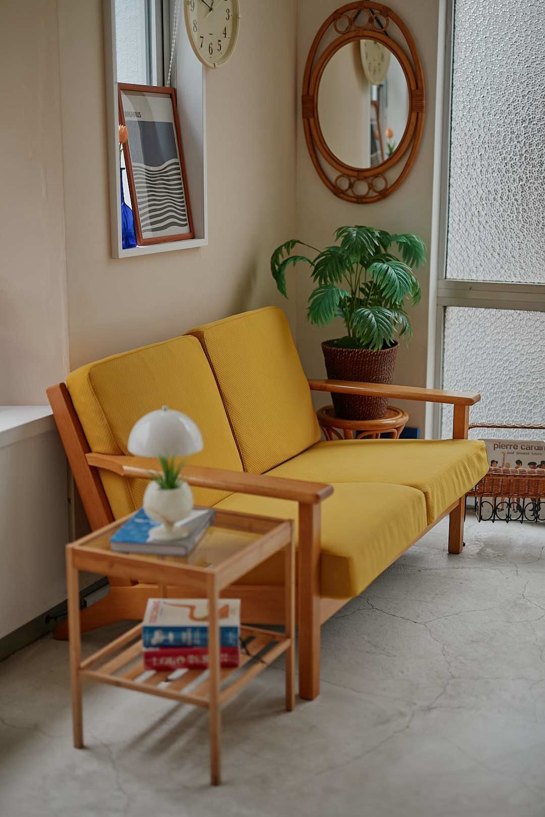 unico Yellow Wood Sofa