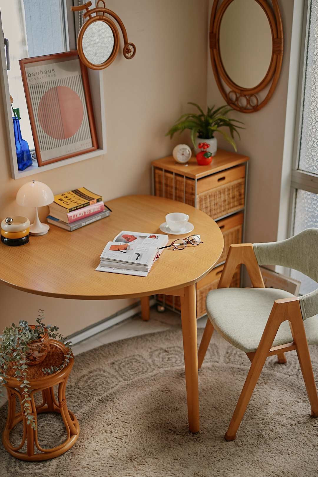 Semicircle Wood Dining Table
