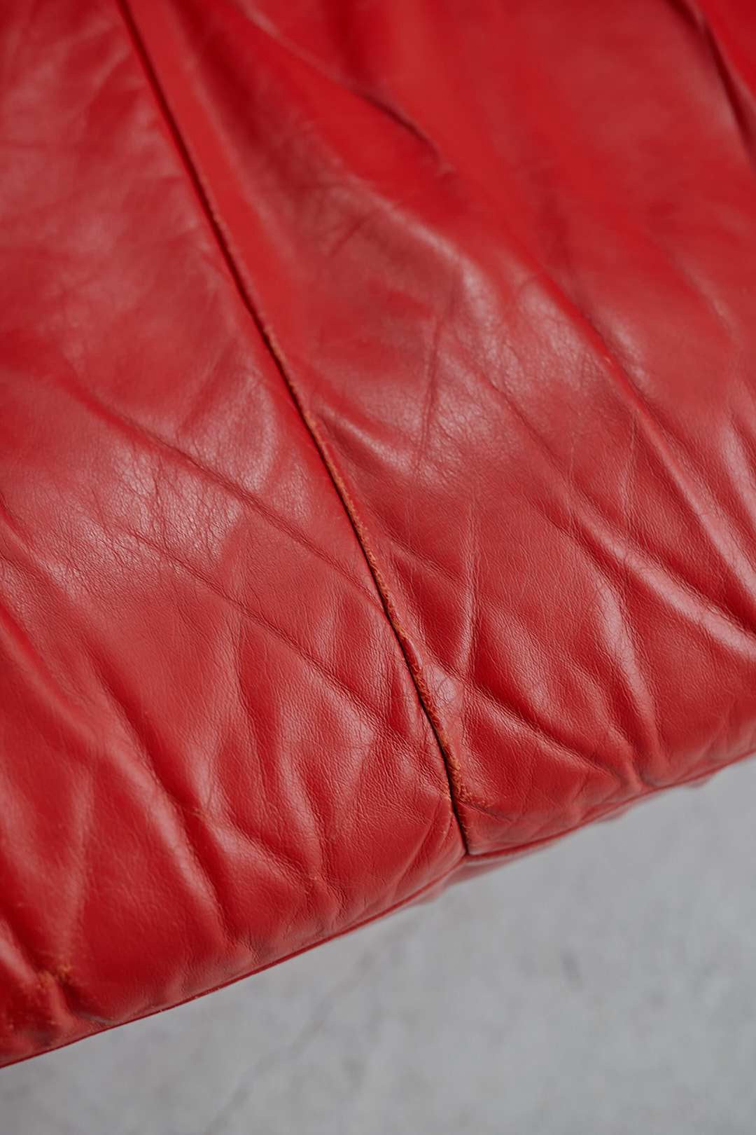 Puffy Red Leather Sofa