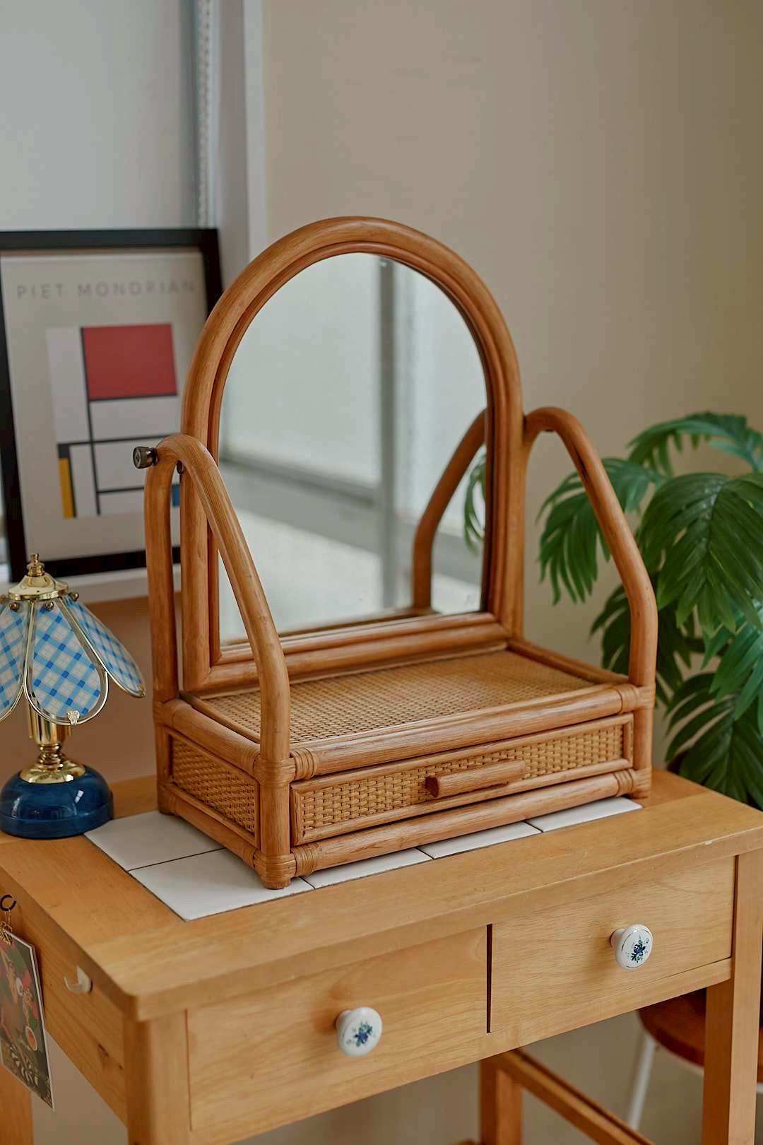 Rattan Tabletop Dresser