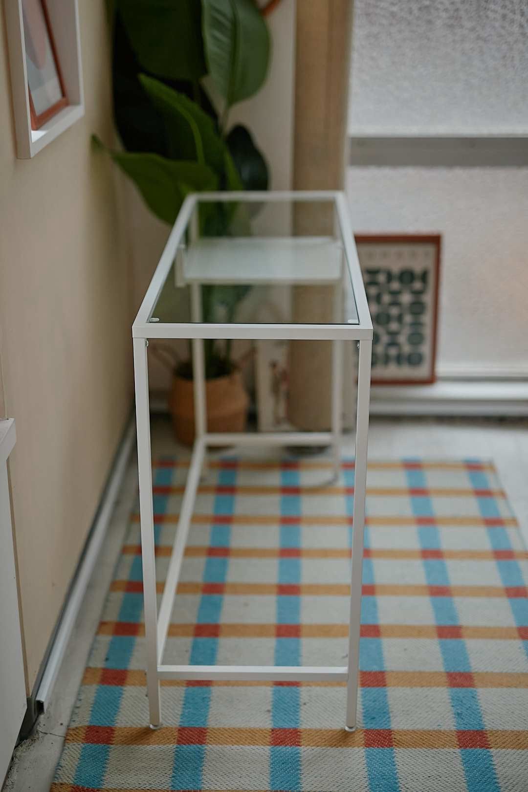 White Frame Glass Desk