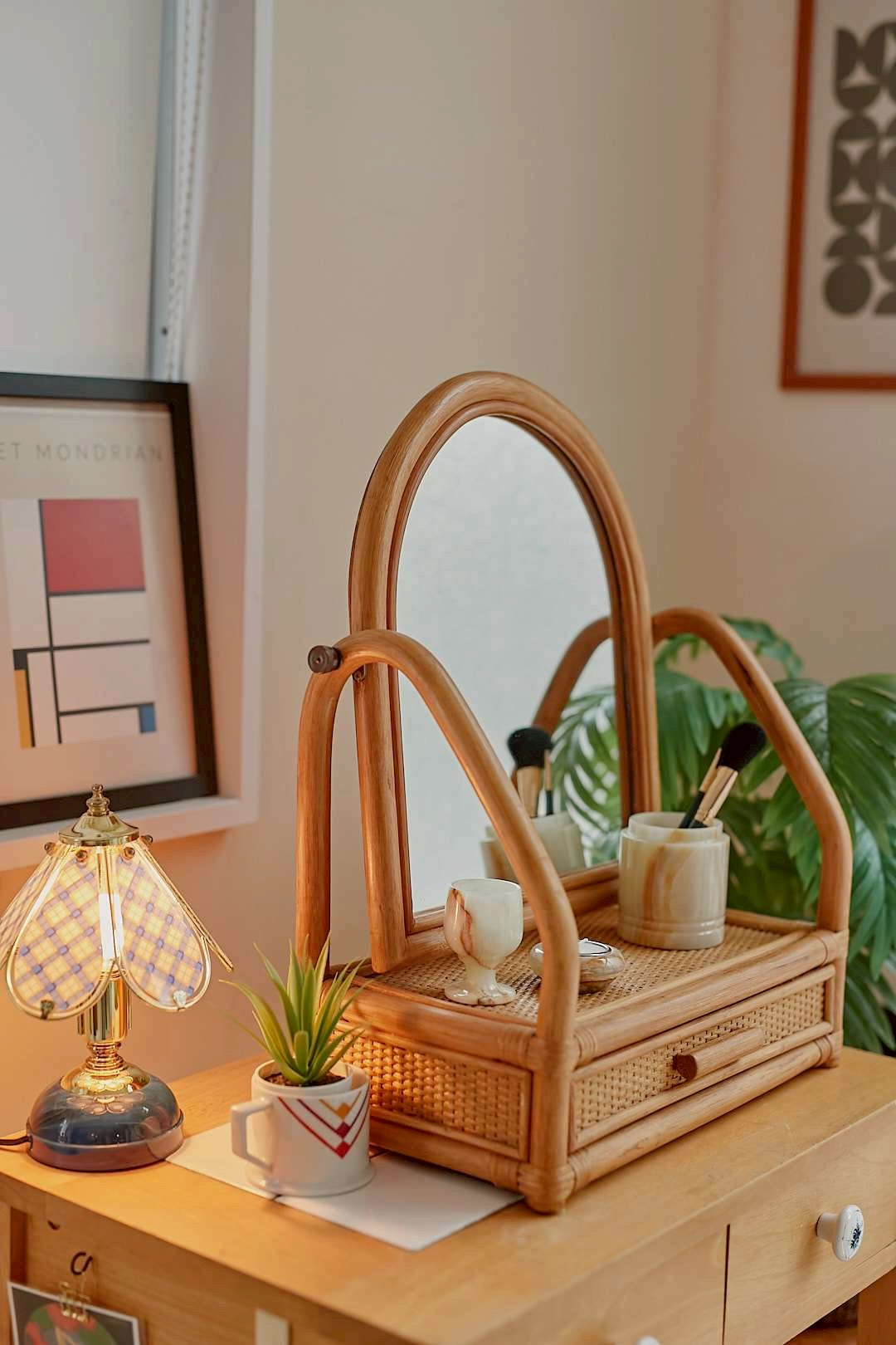 Rattan Tabletop Dresser