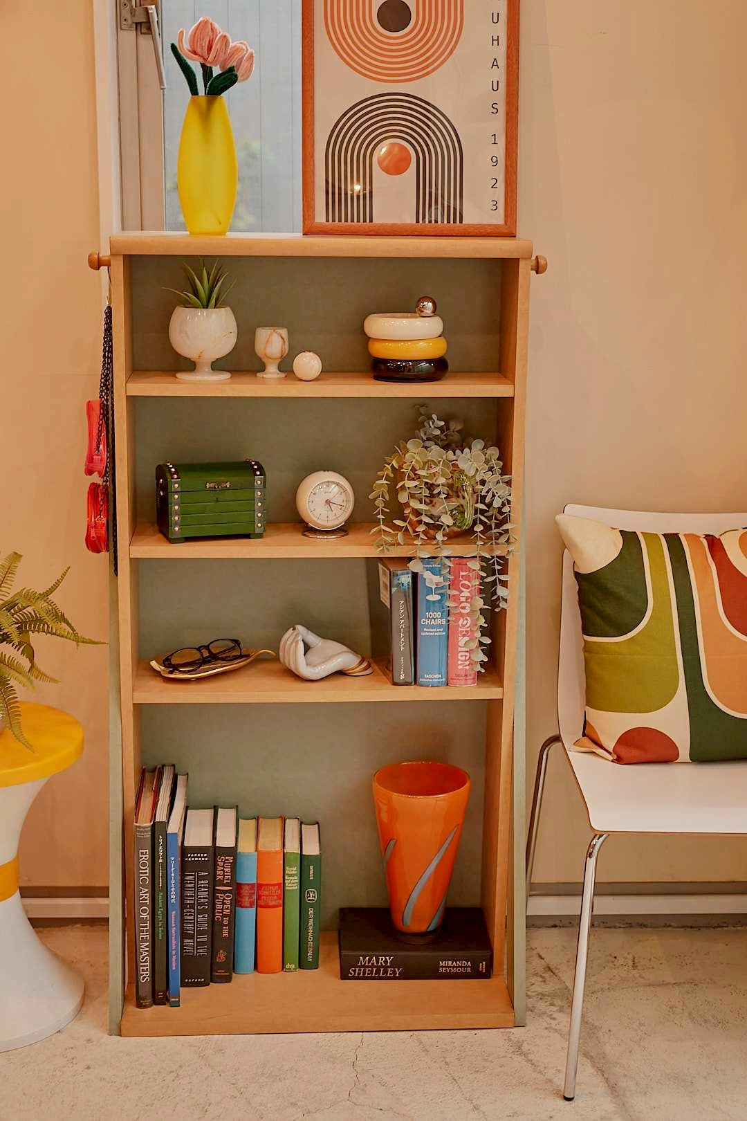 Mint green Open Bookshelf