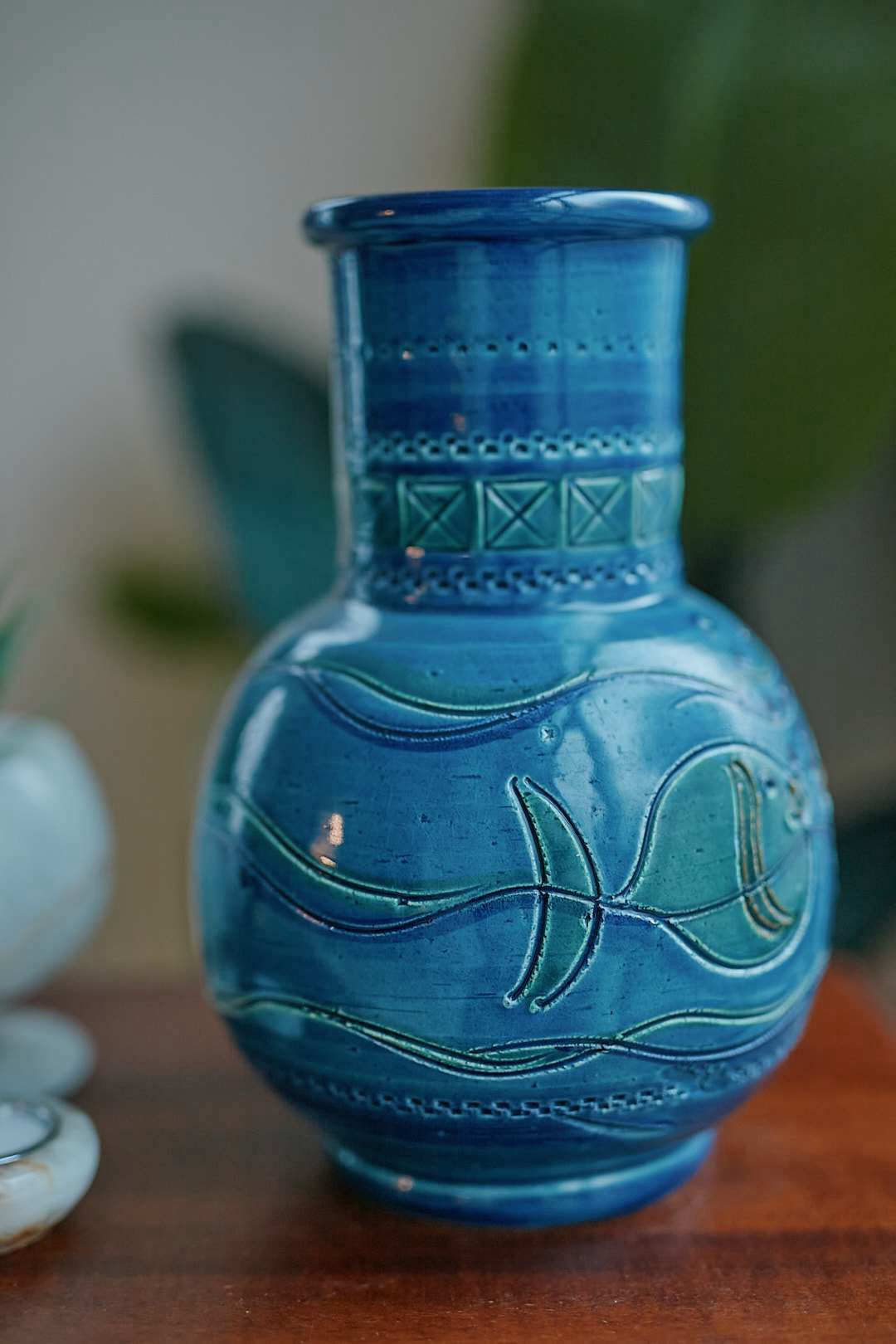 Italy Blue Fish Vase