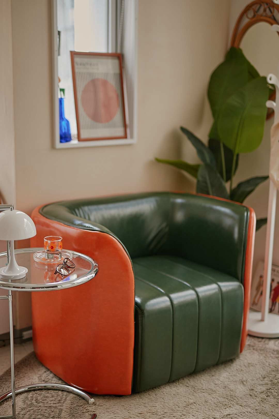Orange×Green Vintage Lounge Sofa