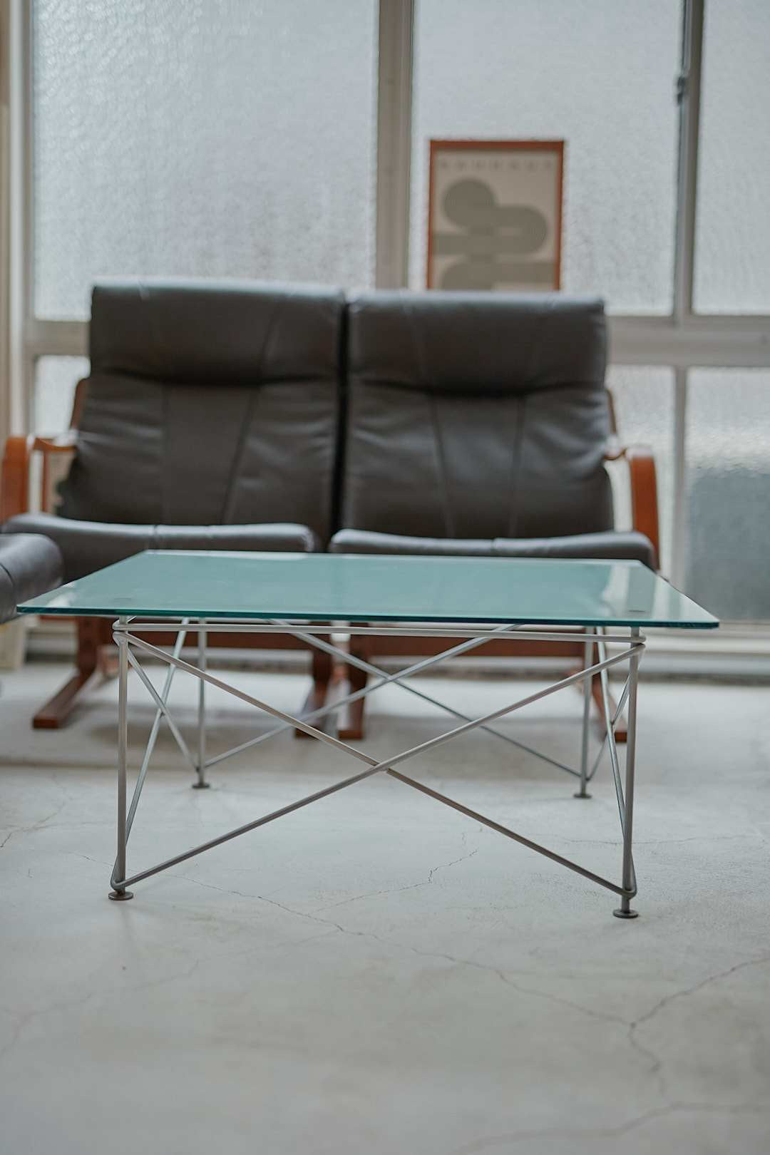 Grid Square Glass Table