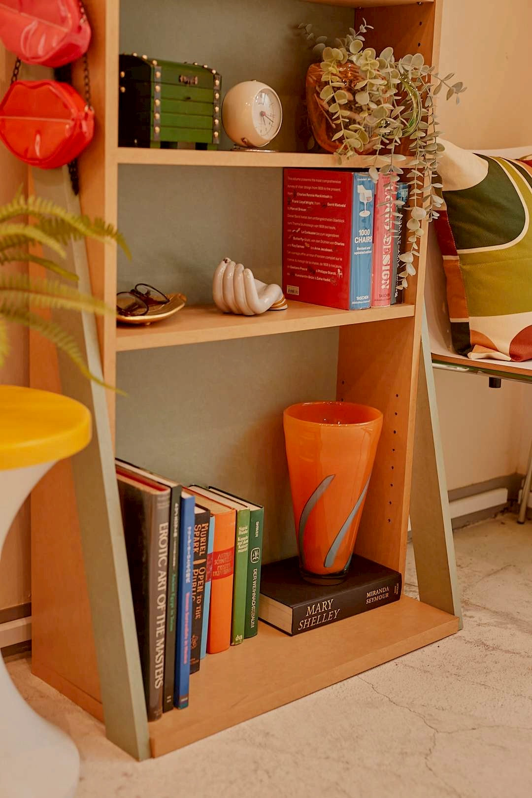 Mint green Open Bookshelf