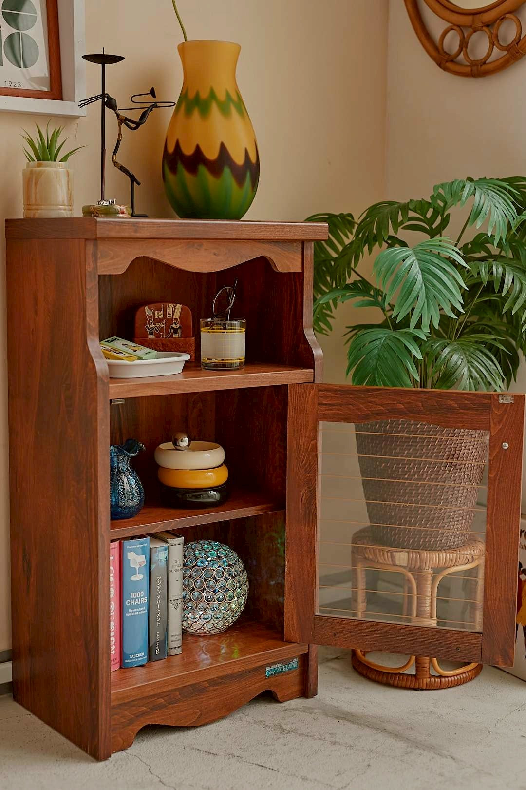 Stripe Glass Side Cabinet