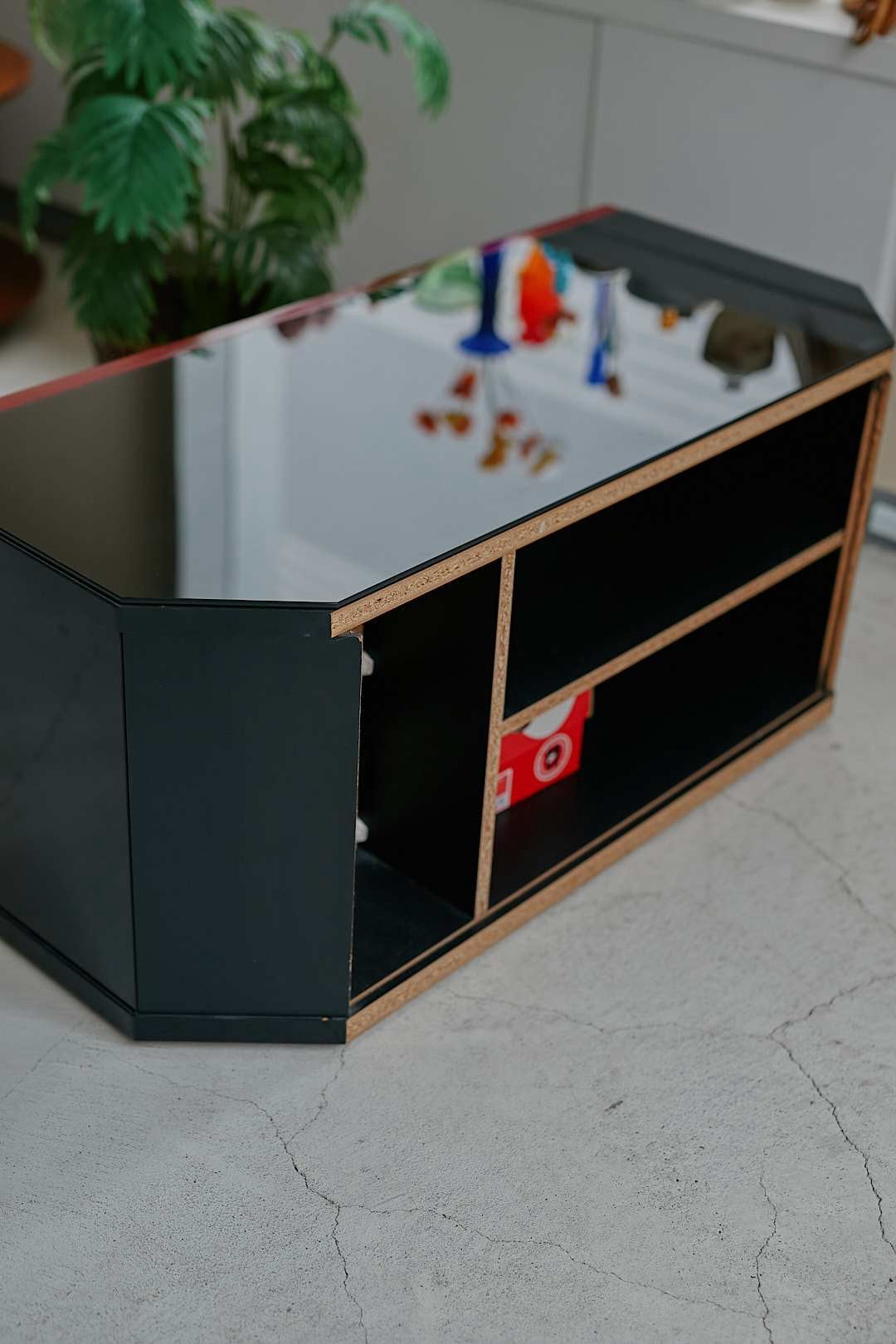 Black & Red Glass Cabinet