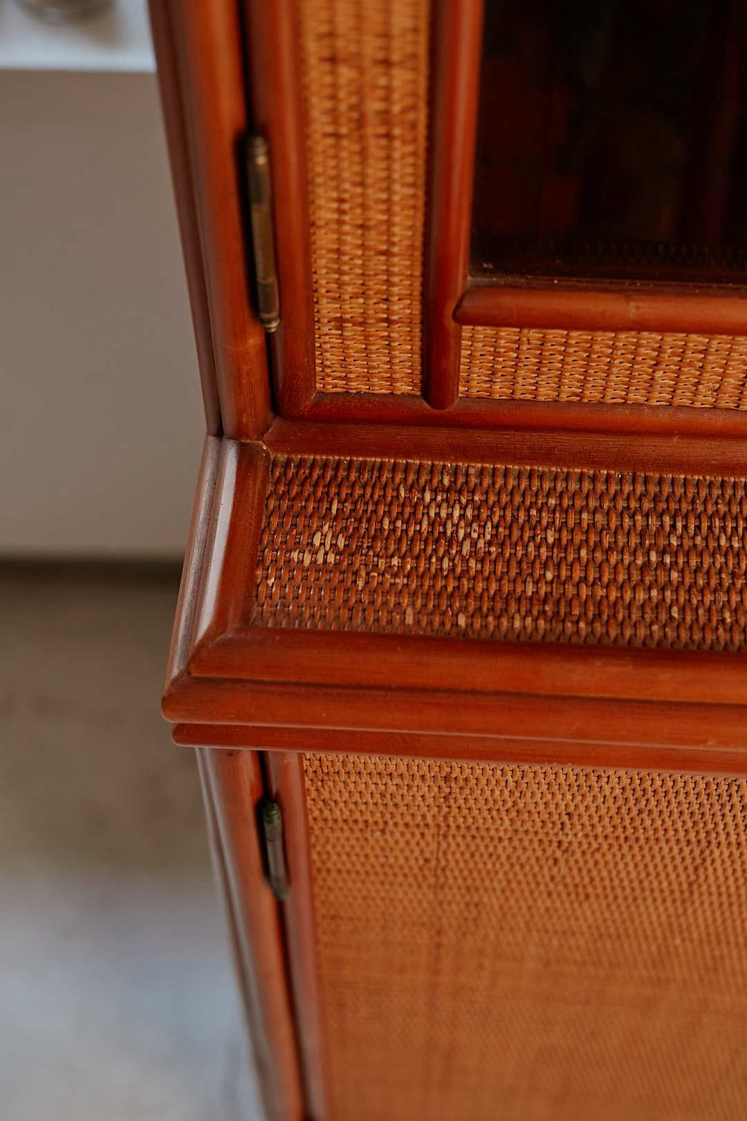 Hand woven rattan cupboard